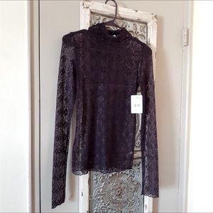 Free People Sweet Memories Berry Turtleneck